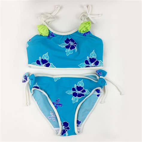 New Model Cute Baby Girl Swimwear Two Piece With Flora Pattern