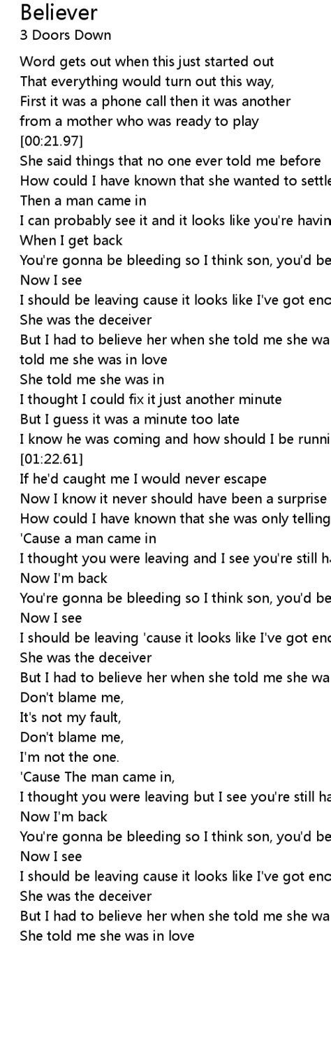 Believer Lyrics Follow Lyrics