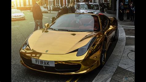 Amazing Gold Ferrari Dubai Youtube