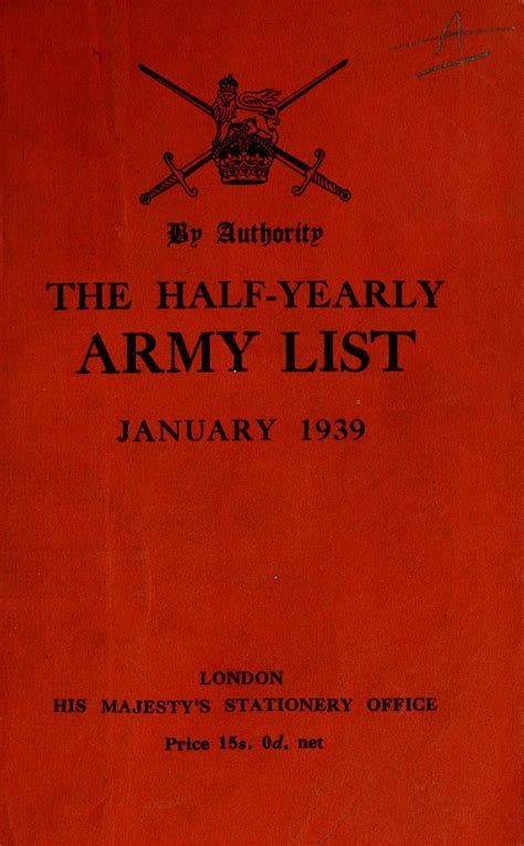 5 Original Front Cover Army Lists Half Yearly Army Lists 1923