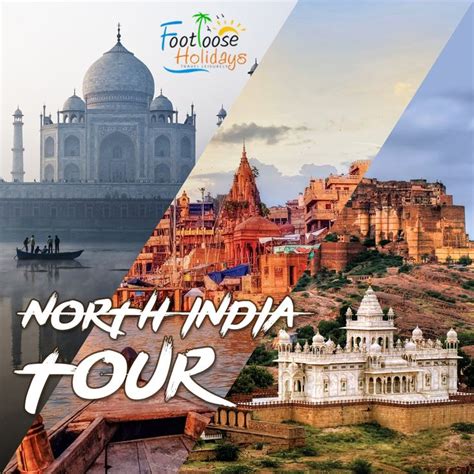 an image of india with the words north india tour overlaiding it s skyline