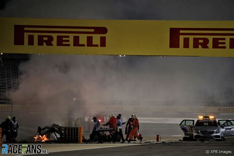 Romain Grosjean Crash Bahrain International Circuit 2020 Racefans