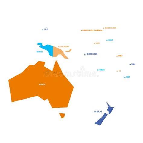 Mapa Político De Oceania Ilustração Do Vetor Ilustração De Capitais