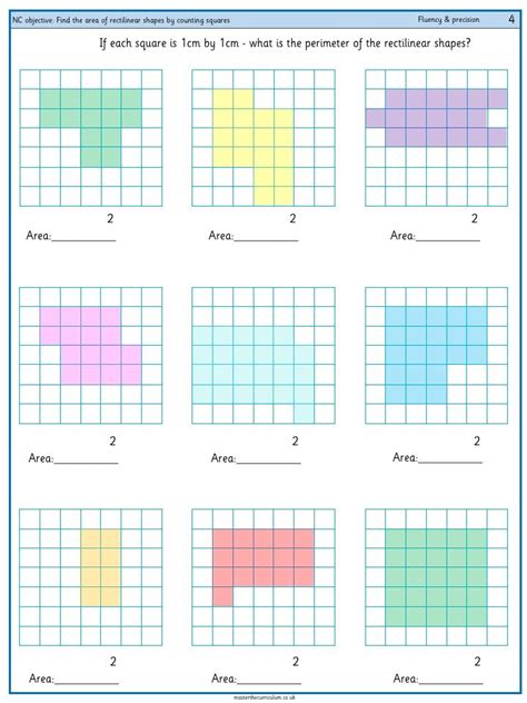 Find The Area Of Rectilinear Shapes By Counting Squares 1 Master