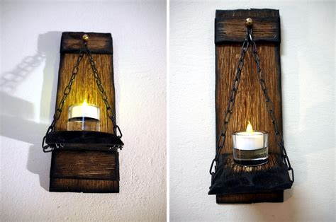 Rustic Candle Sconces Set Of 2 Primitive Country Home Etsy