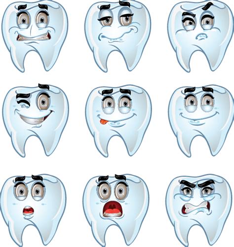 Funny Teeth Emoticons Icons Set 01 Free Download
