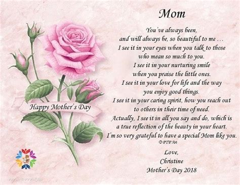 Personalized Poem For Mom Mothers Day Poem Personalized Etsy