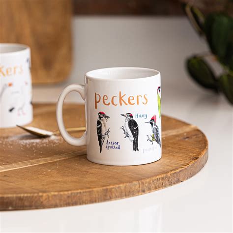 Peckers Ceramic Bird Mug Sarah Edmonds Illustration