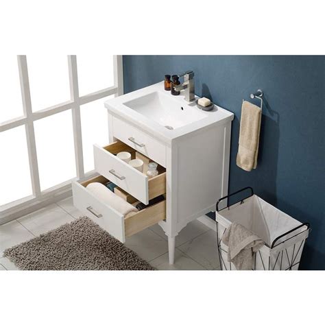 We have sinks in all sizes, but custom sizes are also available. Mason 24" Wide 3-Drawer Porcelain White Single Sink Vanity ...
