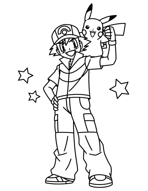 Catch Em All With Ash Ketchum Coloring Pages