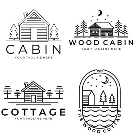 set of cabin or cottage vector logo illustration design in 2021 