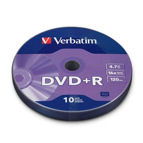 Verbatim Dvd R 4 7gb 16x Optical Recording Media With Branded Surface 10 Pack Bulk Wrap