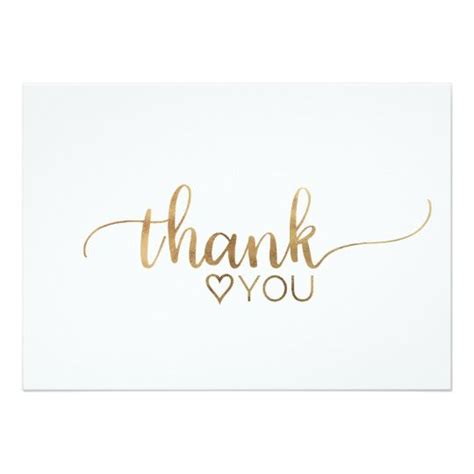 Simple Gold Calligraphy Thank You Card Calligraphy Thank