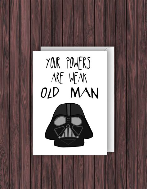 Darth Vader Birthday Card Star Wars Birthday Card Dad Etsy