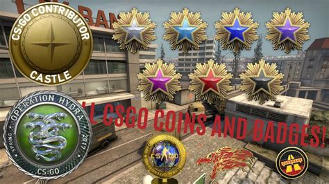 Cs Go All Badges Pins Service Medals Coins And Trophies Youtube
