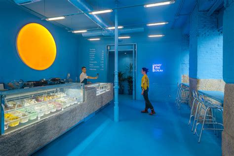 A Bold Color Palette Sets The Personality Of This Ice Cream Shop In