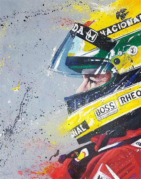 Ayrton Senna Original Artwork Ayrton Senna Auto Racing Art F1 Art