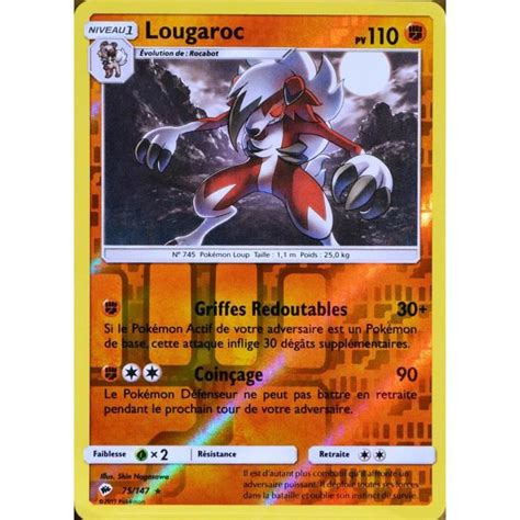 Carte Pokémon 75 147 Lougaroc Forme Nocturne 110 Pv Holo Reverse