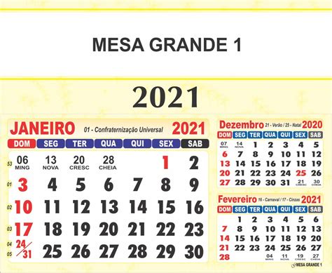 Quedan pocas semanas para el proceso de elecciones 2021 en chile. Calendário de Mesa 2021 - Mesa Grande 1 - Grafiara