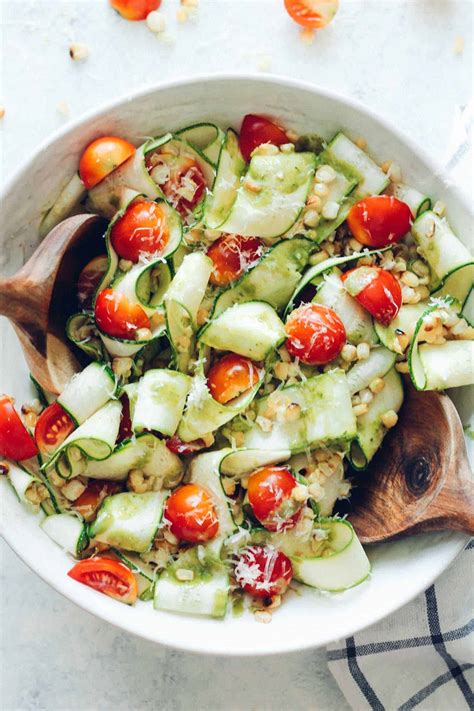 Zucchini Ribbon Salad With Corn And Tomatoes Destination Delish
