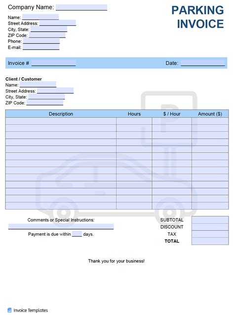 Ga4 includes invoicing, estimates, job sheets, appointments, stock control, reminders, customer management. Free Parking Invoice Template | PDF | WORD | EXCEL