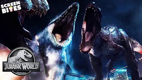 T Rex Vs Indominus Rex Final Battle Jurassic World Screen Bites My