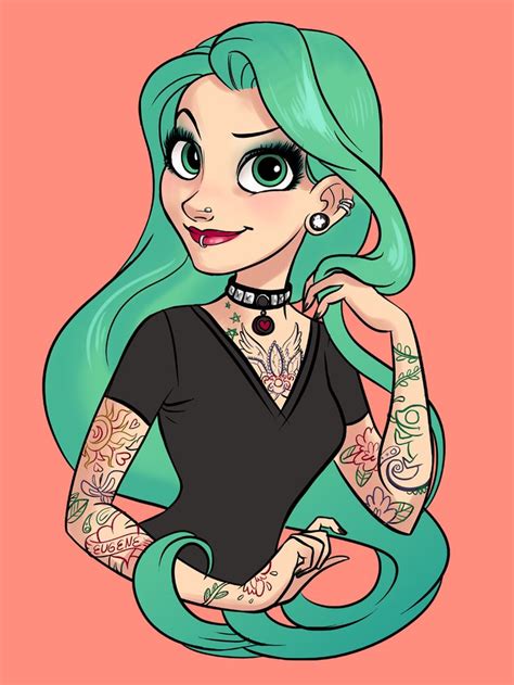 Look Human Draws Punk Princesses Goth Disney Emo Disney Princess