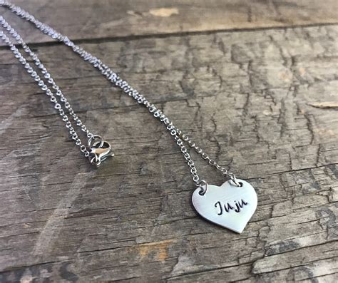 Memorial In Memory Necklace Personalized Stainless Steel Necklace Heart