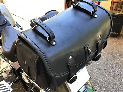 Leather Travel Bag For Custom Motorcycle Luggage Rack Model Trike 019