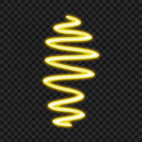 Transparent Hd Neon Glowing Zigzag Yellow Line Citypng