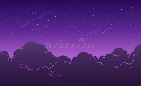 Beautiful Starry Night Sky Background Vector Illustration Stock