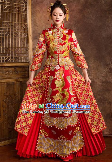 Chinese Traditional Wedding Bottom Drawer Ancient Bride Costume