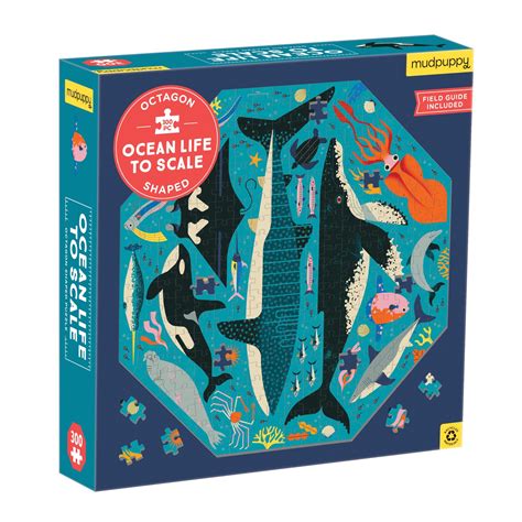 Mudpuppy 300 Pc Octagon Puzzle Ocean Life Bobangles