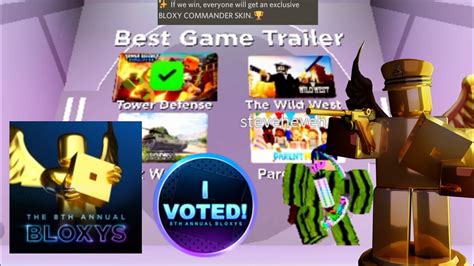 Vote Tds For Best Game Trailer 8th Annual Bloxy Awards Roblox Youtube