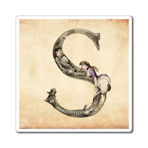 Magnet Featuring The Letter S From The Erotic Alphabet 1880 By Frenc Flashback Shop