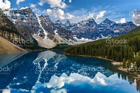 Moraine Lake In The Valley Of The Ten Peaks In Banff National Park