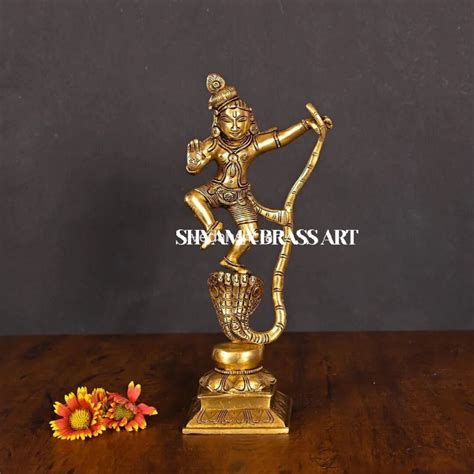 Brass Superfine Dancing Kalinga Krishna Statue 23cm Krishna Etsy