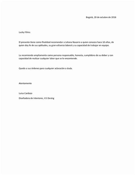 Carta Recomendación Laboral Personal De 50 Formato Cartas