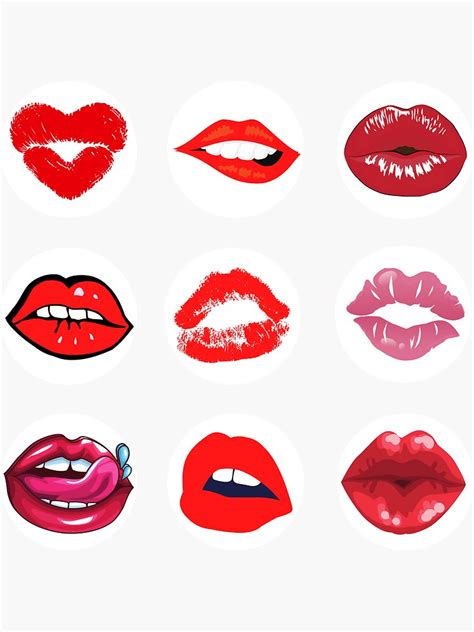 Funny Kissing Lips Sticker Pack Sticker By Farhadaali Redbubble