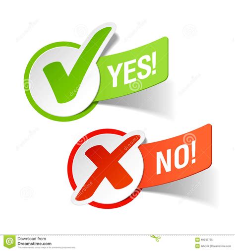 Yes And No Check Marks Royalty Free Stock Photo Image 19547735