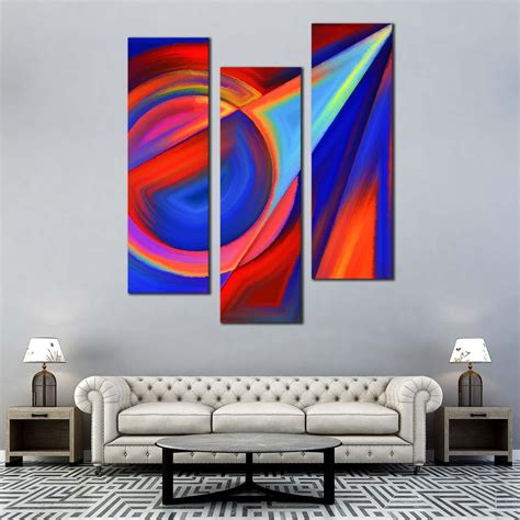 Abstract Forms Canvas Print Circular Modern Shapes 3 Piece Canvas Set