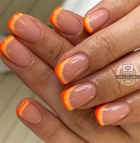 Luxury Hot Orange Nails Color Nail Design Ideas In 2022 French Tip