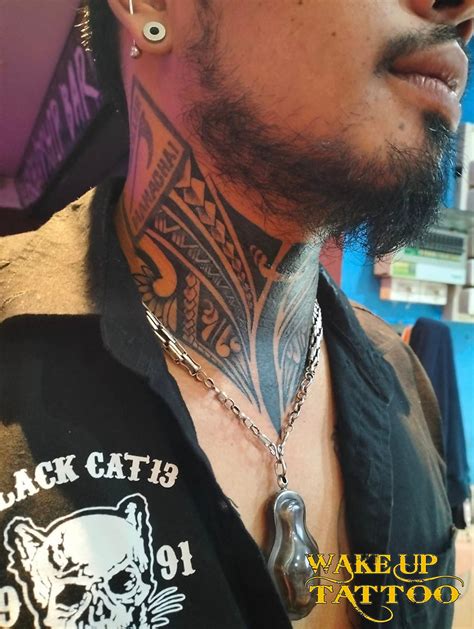 Maori Neck Tattoo Phuket Patong Wake Up Tattoo