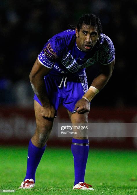 Iosia Soliola Of Samoa Watches On During The Rugby League World Cup