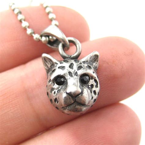 Leopard Cheetah Animal Charm Necklace In Silver Animal Jewelry