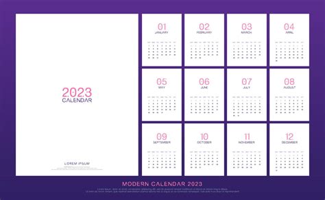 Calendario 2023 Estilo Minimalista De Moda Diseño De Planificador De