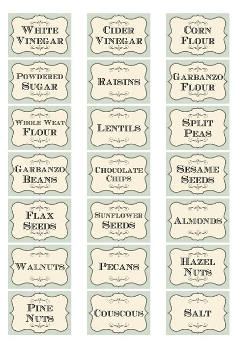 Vintage Inspired Shabby Assorted Herb Spice Food Tea Bottle Jar Labels