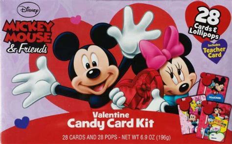 Mickey Mouse And Friends Valentines Day Candy Card Kit With 28 Cards