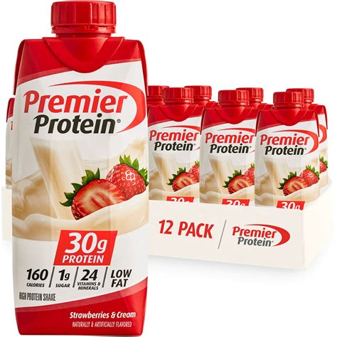 Premier Protein Shake Strawberries And Cream 30g Protein 11 Fl Oz 12 Ct