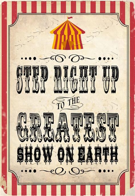 Vintage Circus Party Posters Instant Download Printable Carnival Party Sideshow Alley Signs